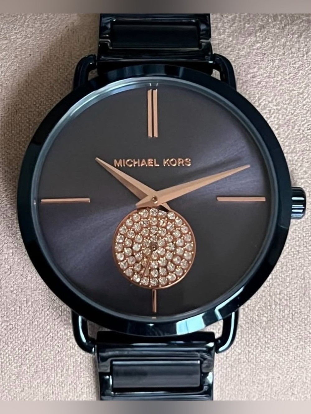 MK3680 - Michael Kors Women's Portia Crystallized Blue Steel Watch